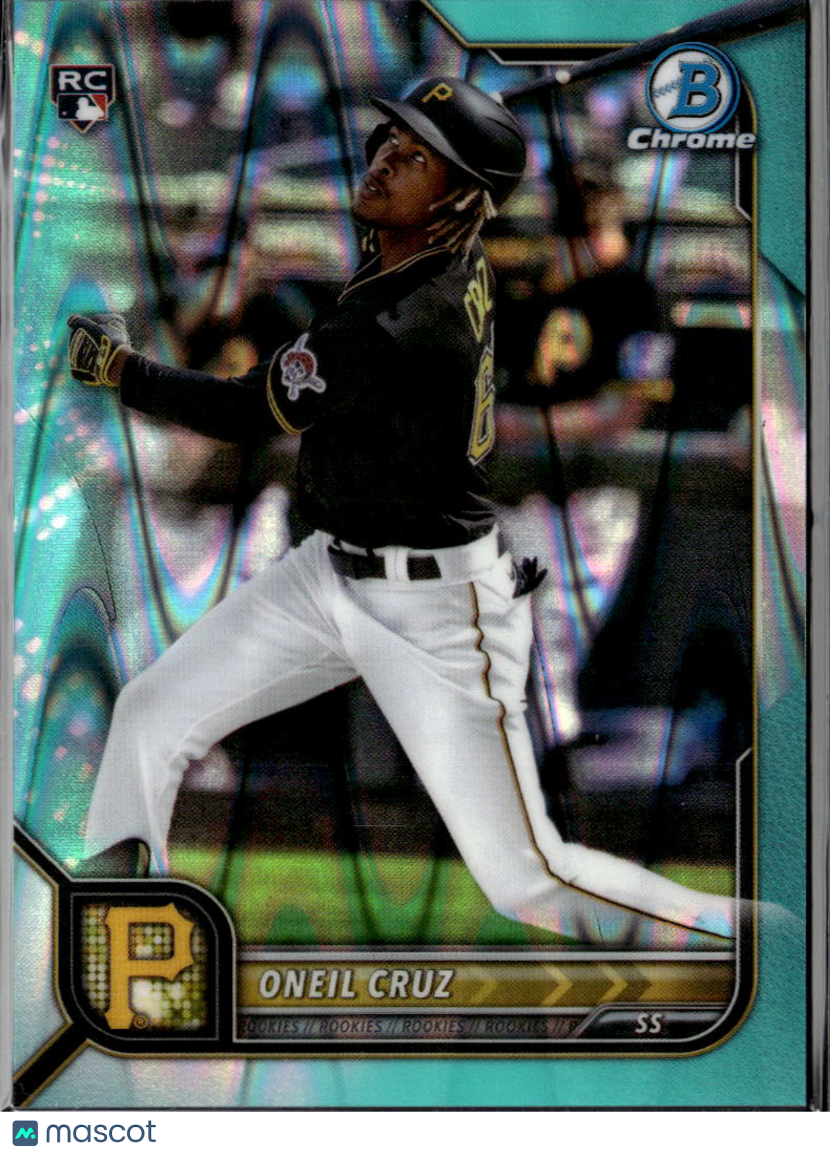 Oneil Cruz 2022 Bowman Chrome Aqua RayWave Refractor RC /199 Pittsburgh Pirates