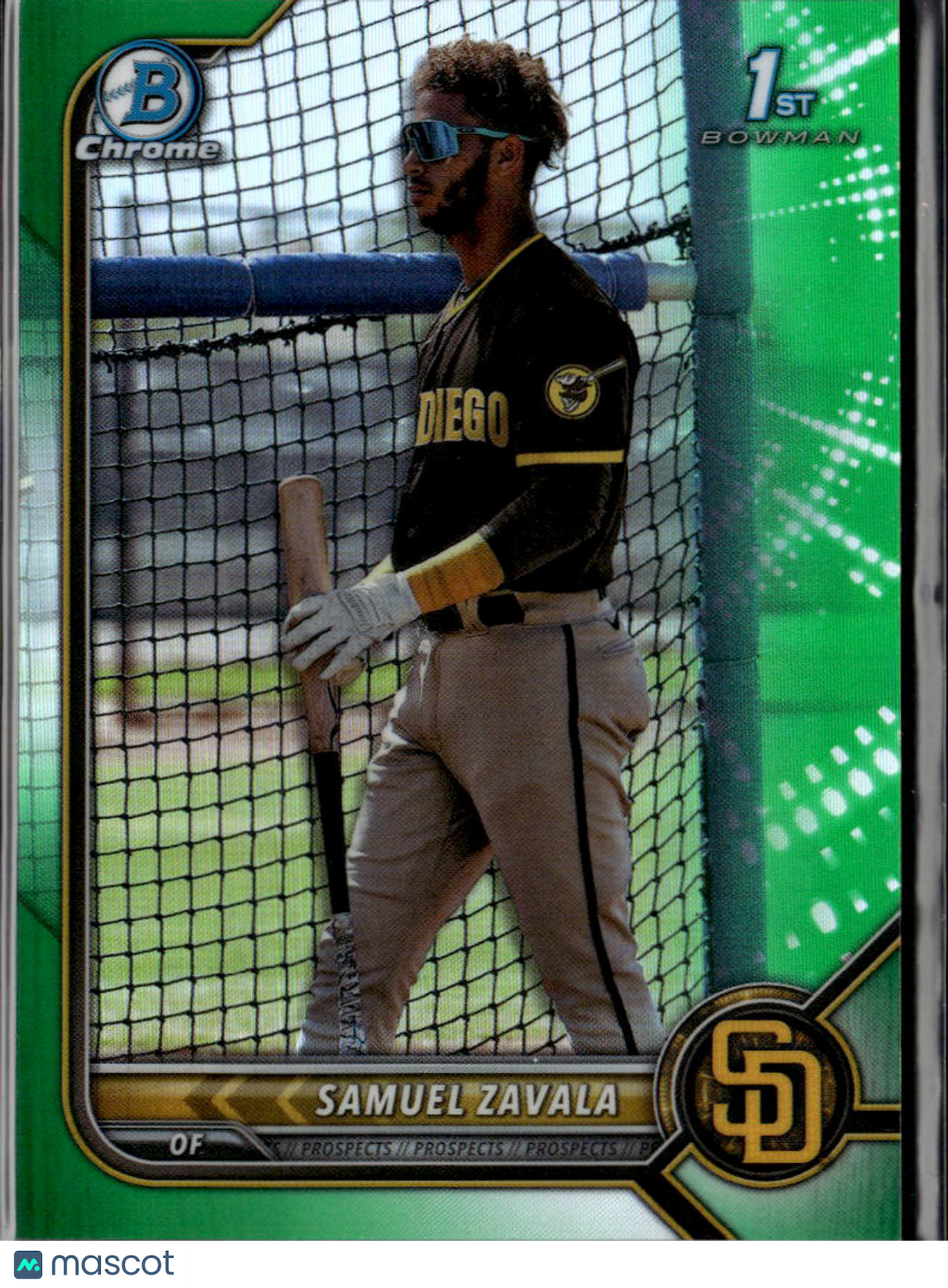 Samuel Zavala 2022 Bowman Chrome 1st Green 80/99 San Diego Padres