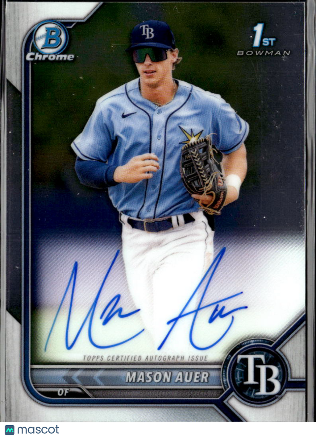 Mason Auer 2022 Bowman Chrome 1st Auto Autograph Tampa Bay Rays