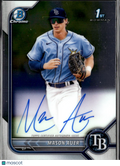 Mason Auer 2022 Bowman Chrome 1st Auto Autograph Tampa Bay Rays