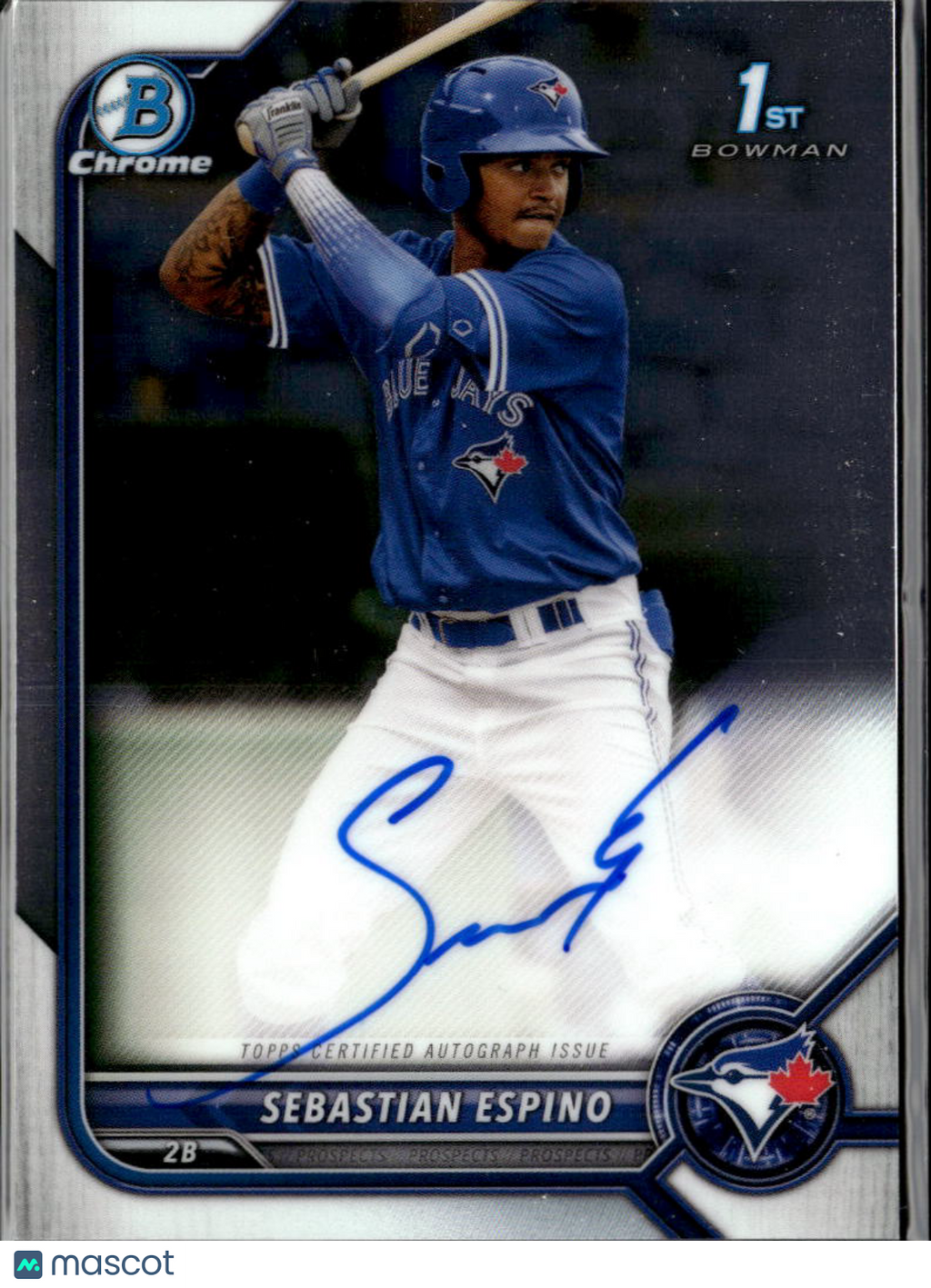 Sebastian Espino 2022 Bowman Chrome Auto Toronto Blue Jays
