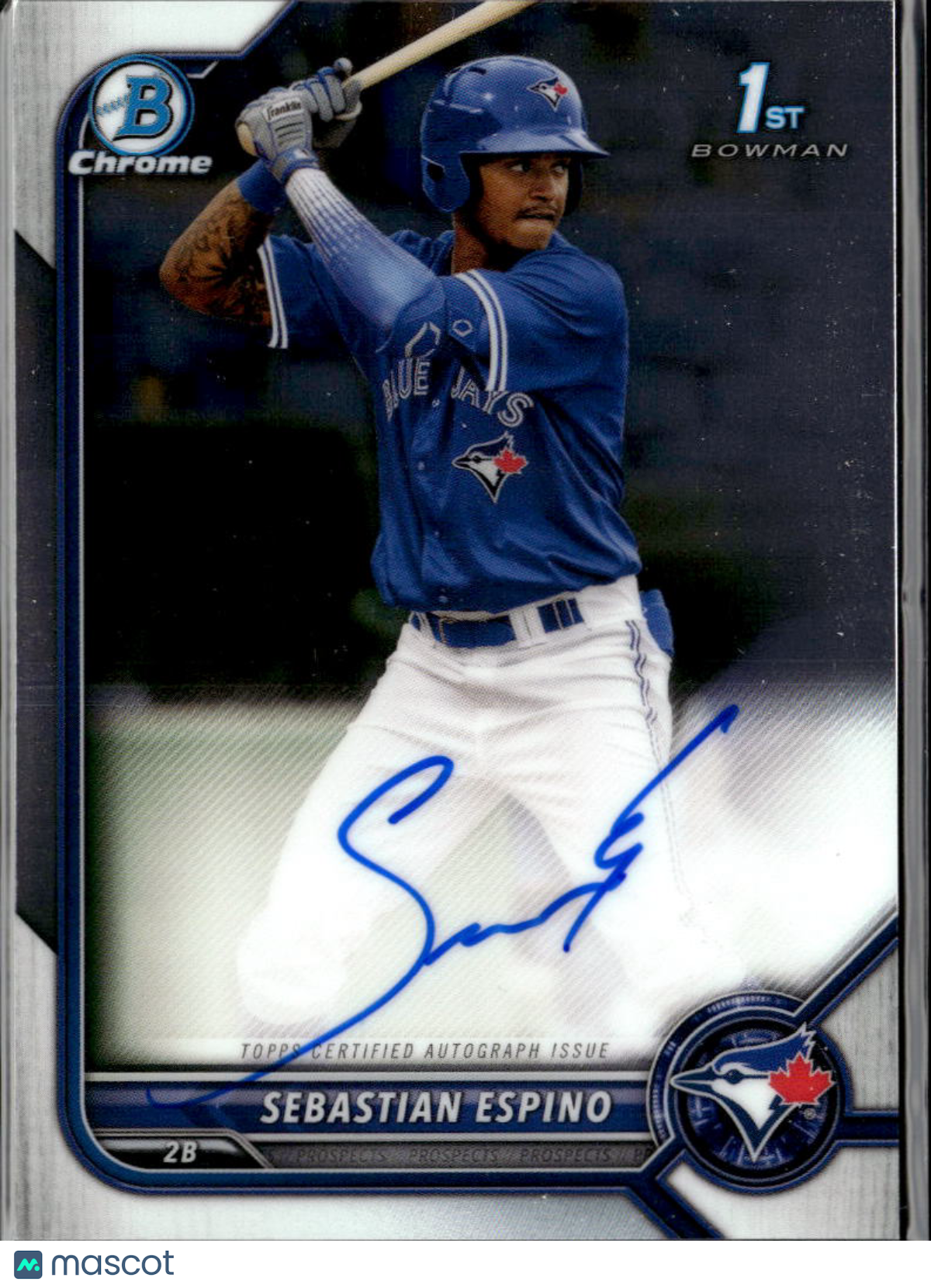 Sebastian Espino 2022 Bowman Chrome Auto Toronto Blue Jays