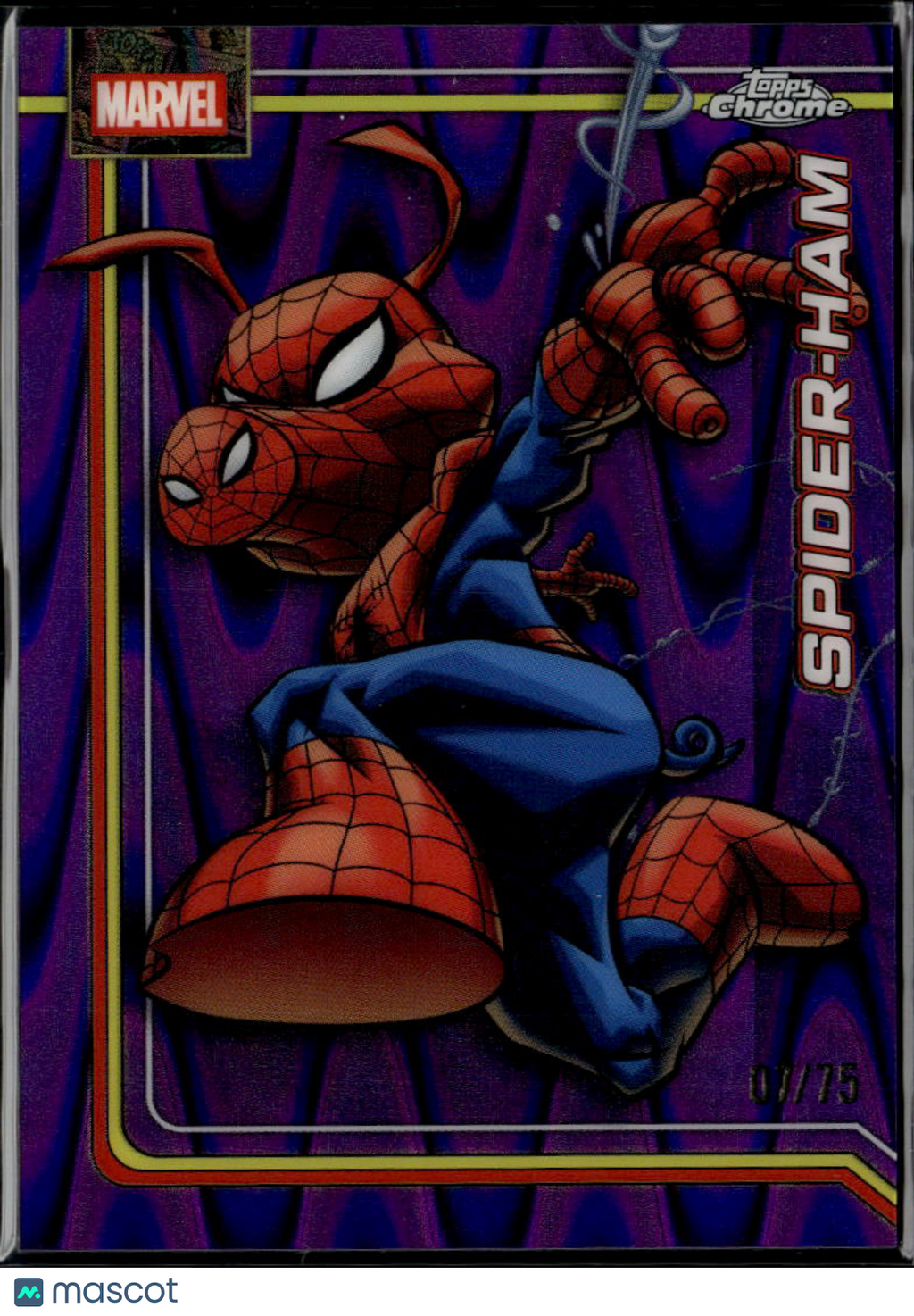 Spider-Ham 2026 Topps Chrome Marvel Purple Refractor 7/75 #162