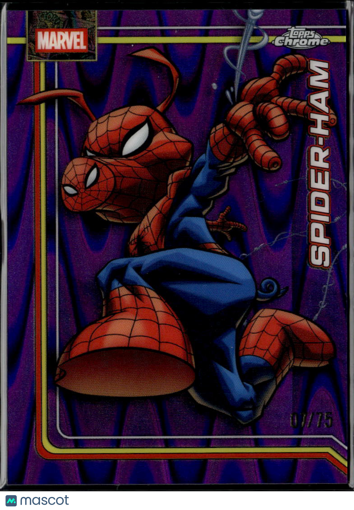 Spider-Ham 2026 Topps Chrome Marvel Purple Refractor 7/75 #162