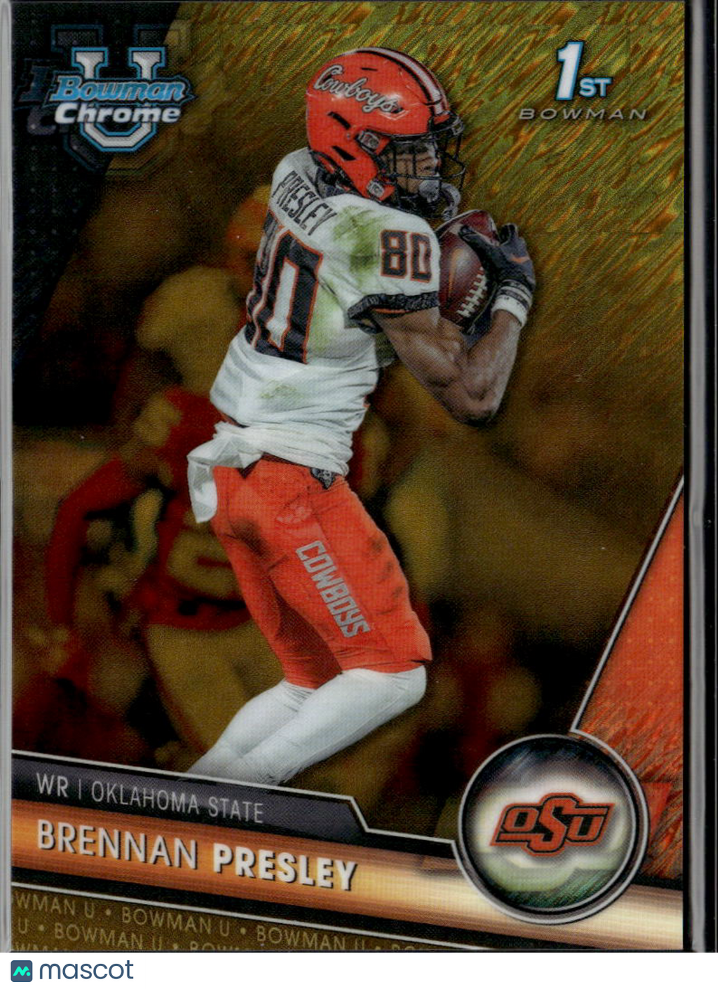 Brennan Presley 2023 Bowman Chrome GOLD Shimmer 23/50 Oklahoma State
