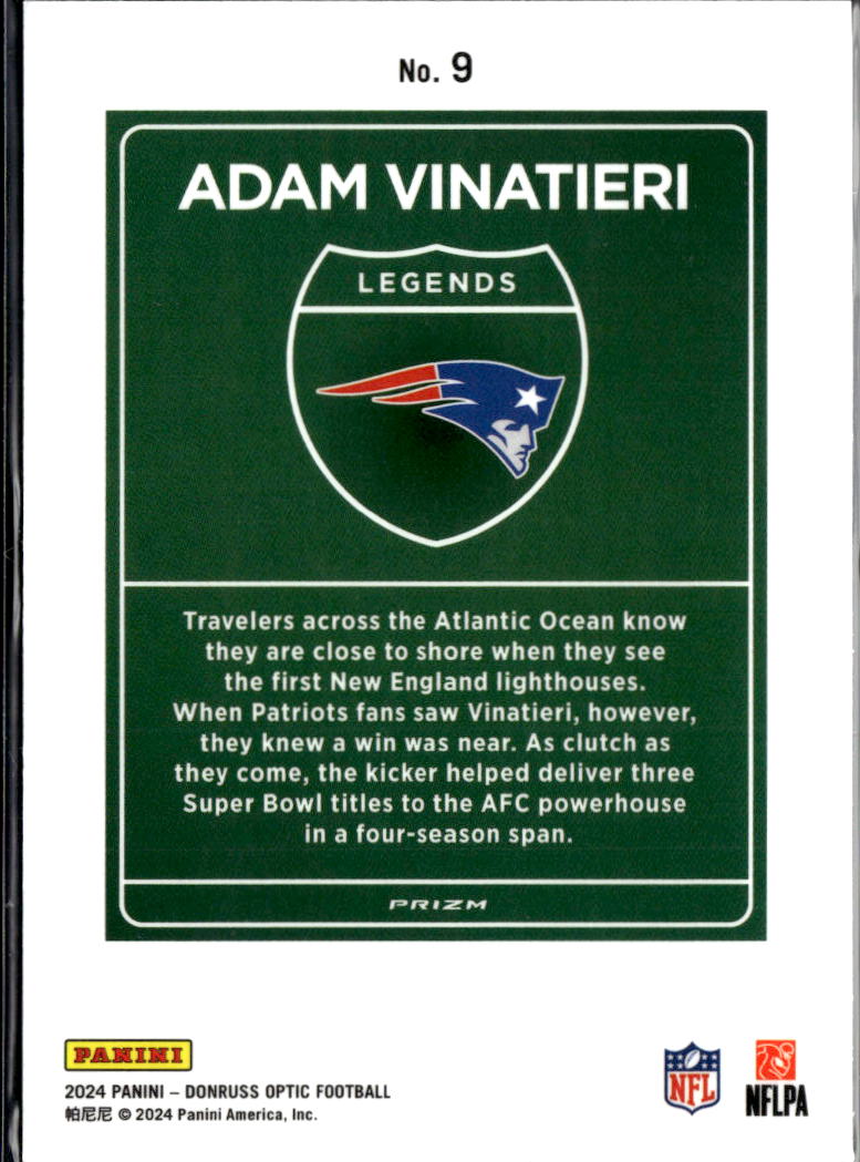 Adam Vinatieri 2024 Optic DOWNTOWN CASE HIT SSP New England Patriots