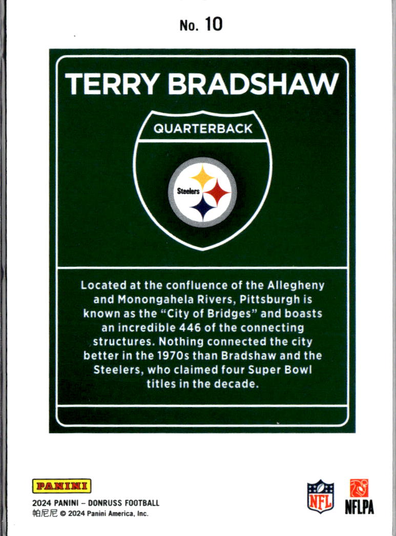 Terry Bradshaw 2024 Donruss DOWNTOWN SSP CASE HIT Pittsburgh Steelers