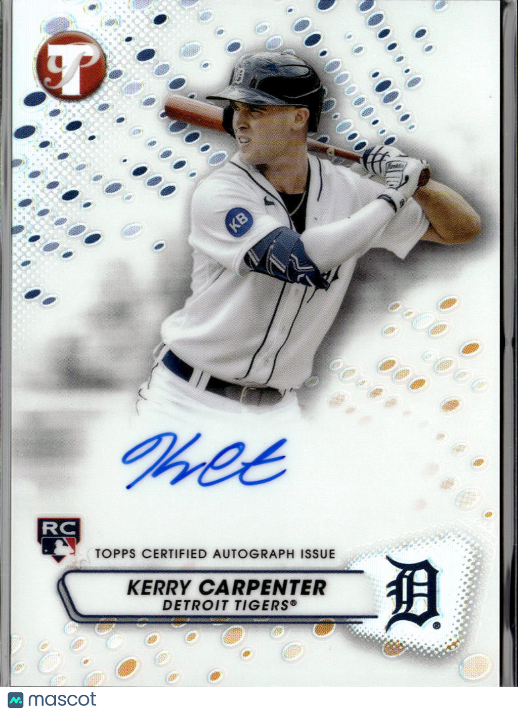 Kerry Carpenter 2023 Topps Pristine Auto Autograph RC Detroit Tigers