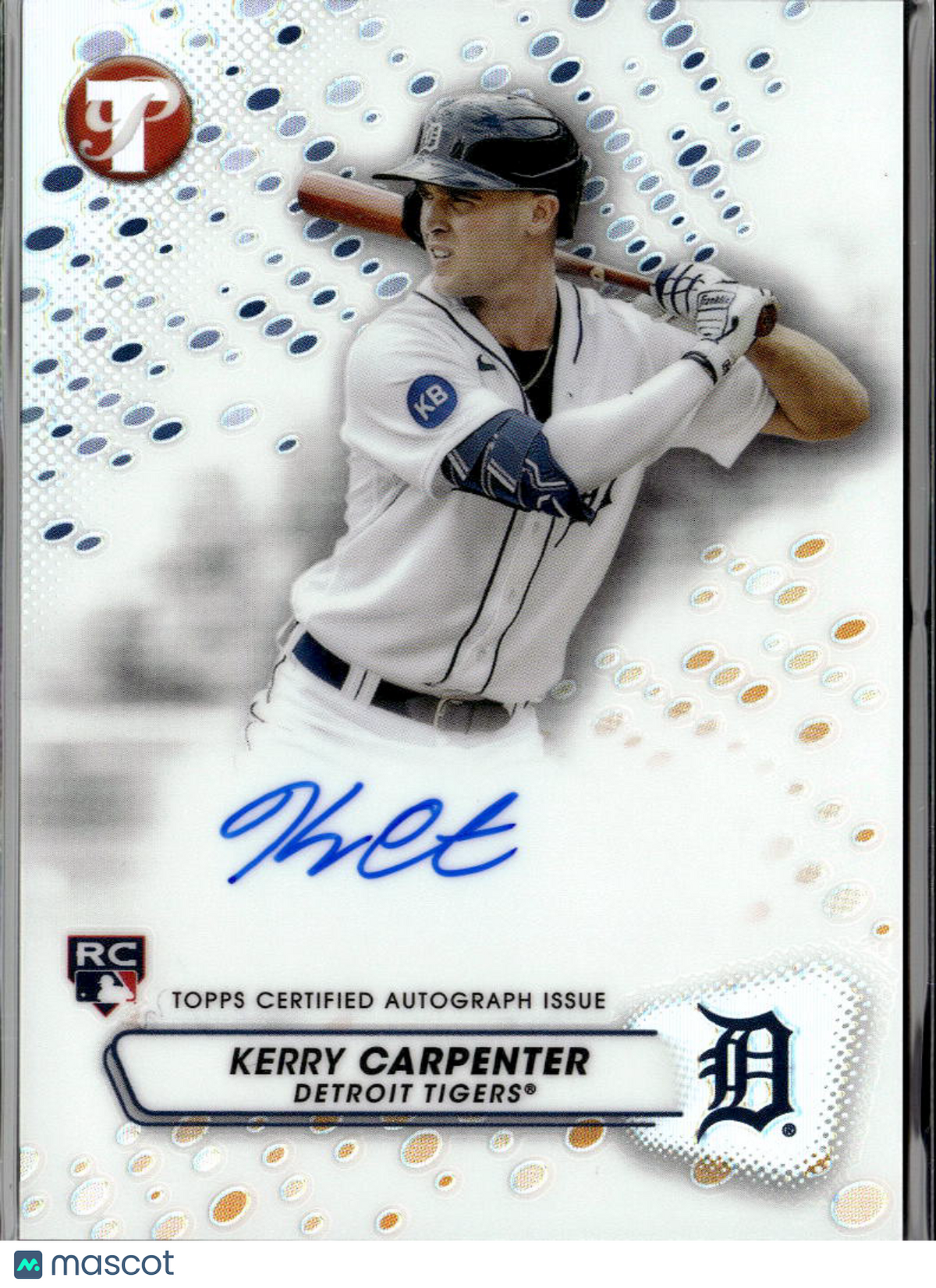 Kerry Carpenter 2023 Topps Pristine Auto Autograph RC Detroit Tigers