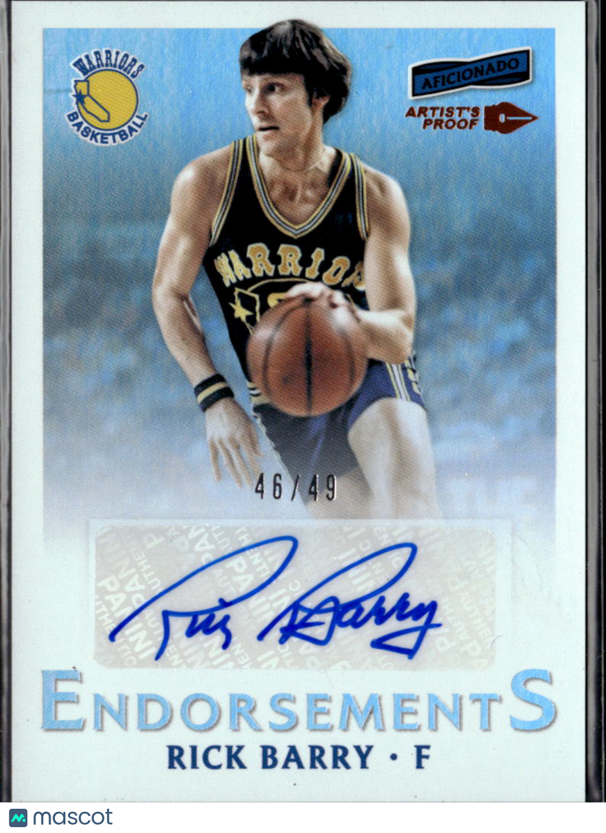 Rick Barry 2016-17 Aficionado Auto Autograph 46/49 Golden State Warriors