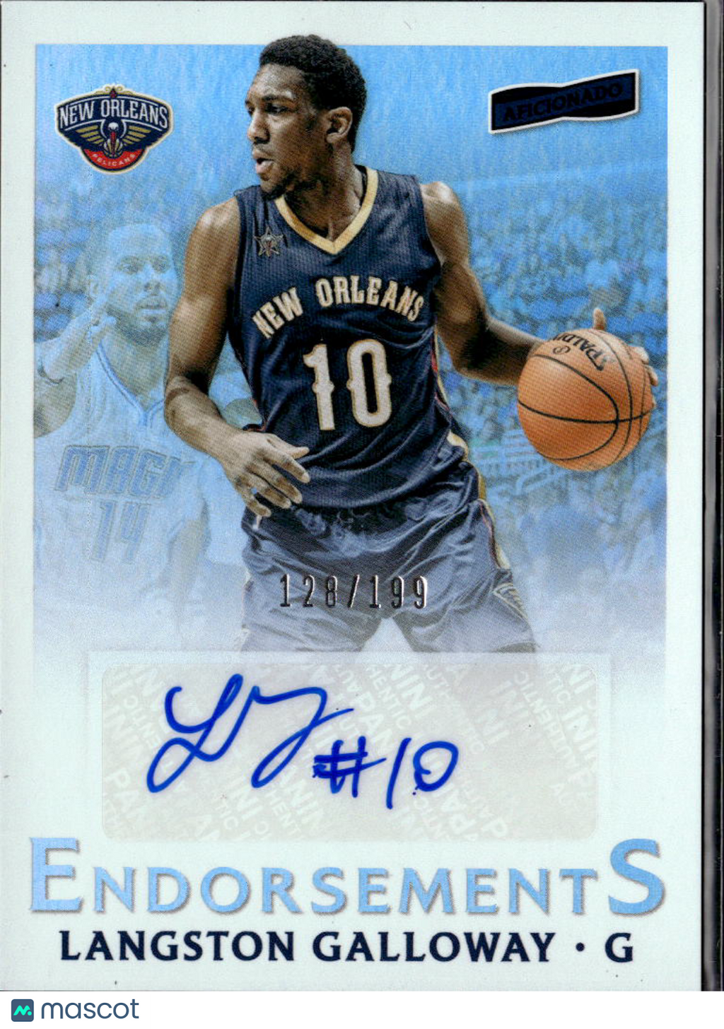 Langston Galloway 2016-17 Aficionado Auto Autograph 18/199 New Orleans Pelicans