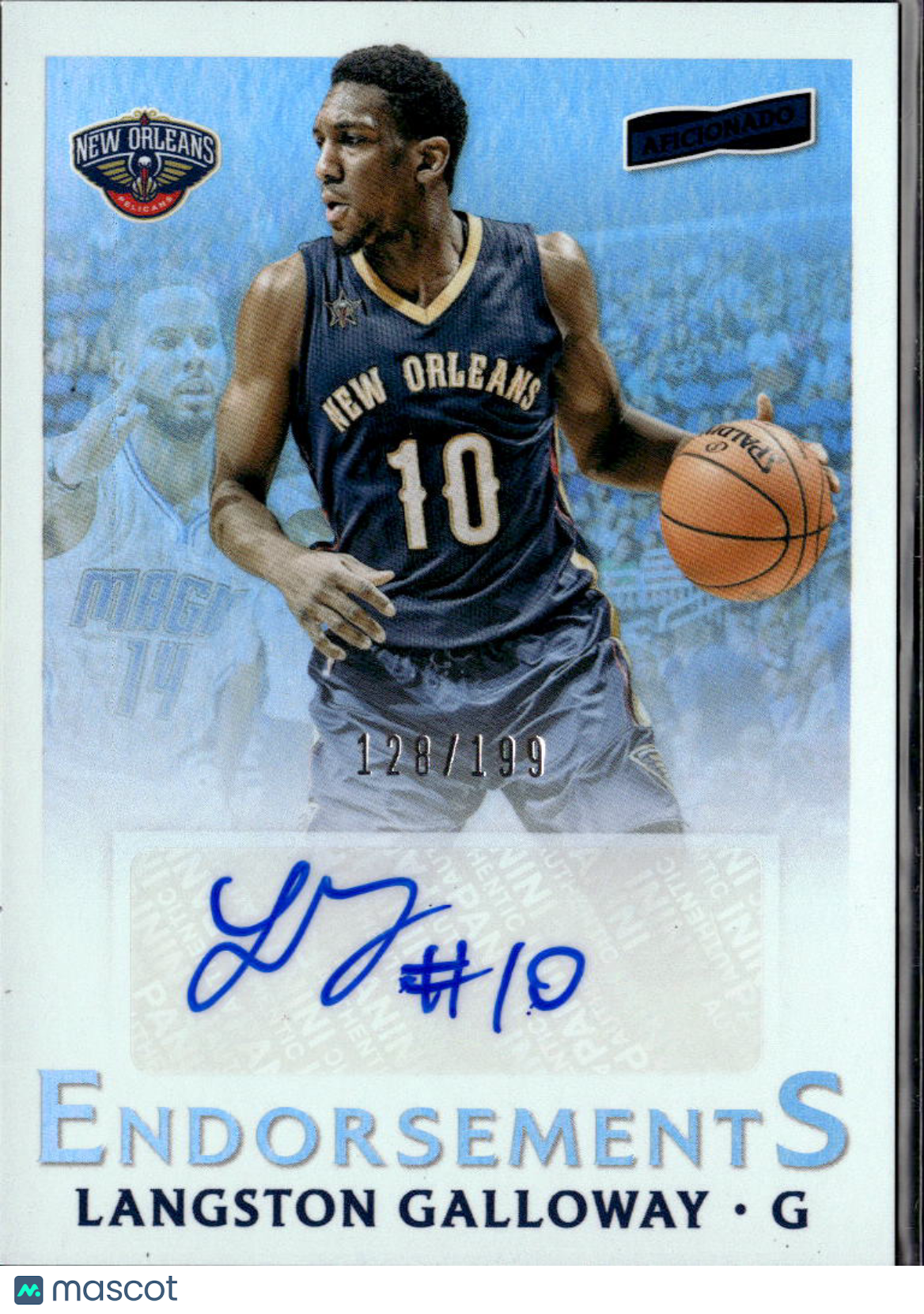 Langston Galloway 2016-17 Aficionado Auto Autograph 18/199 New Orleans Pelicans