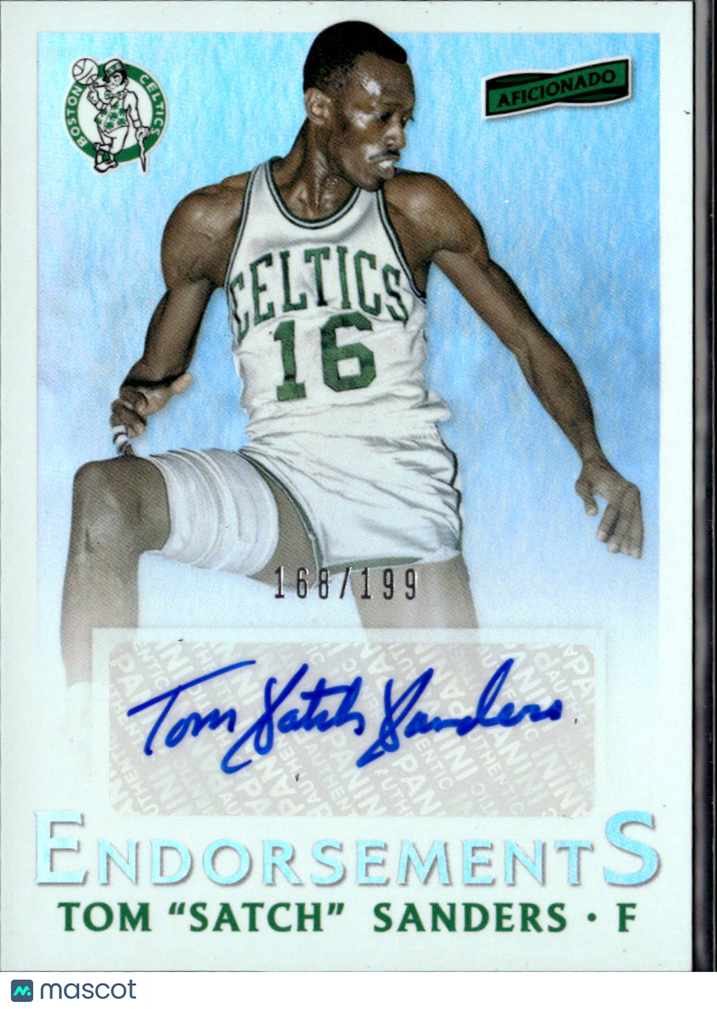 Tom "Satch" Sanders 2016-17 Aficionado Auto Autograph /199 Boston Celtics