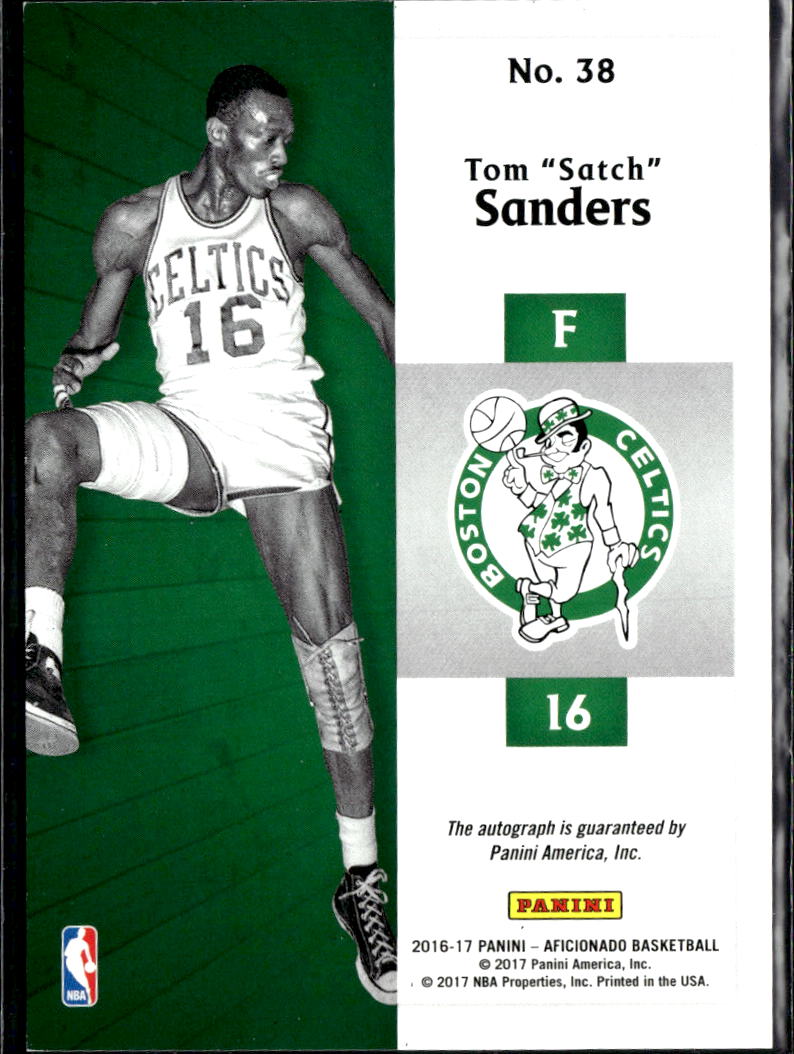 Tom "Satch" Sanders 2016-17 Aficionado Auto Autograph /199 Boston Celtics