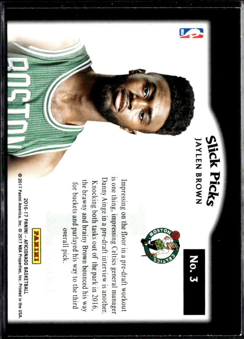 Jaylen Brown 2016-17 Panini Aficionado Slick Picks Rookie RC Boston Celtics