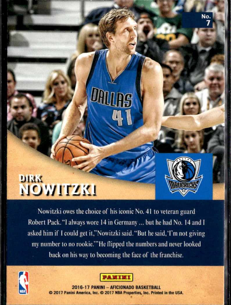 Dirk Nowitzki 2016-17 Panini Aficionado Magic Numbers Dallas Mavericks