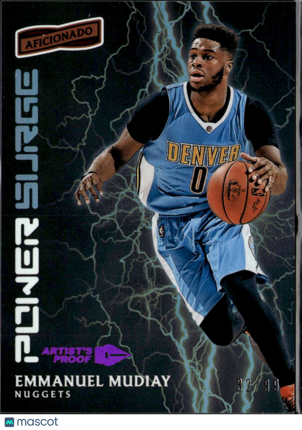 Emmanuel Mudiay 2016-17 Panini Aficionado Artist's Proof 32/99 Denver Nuggets