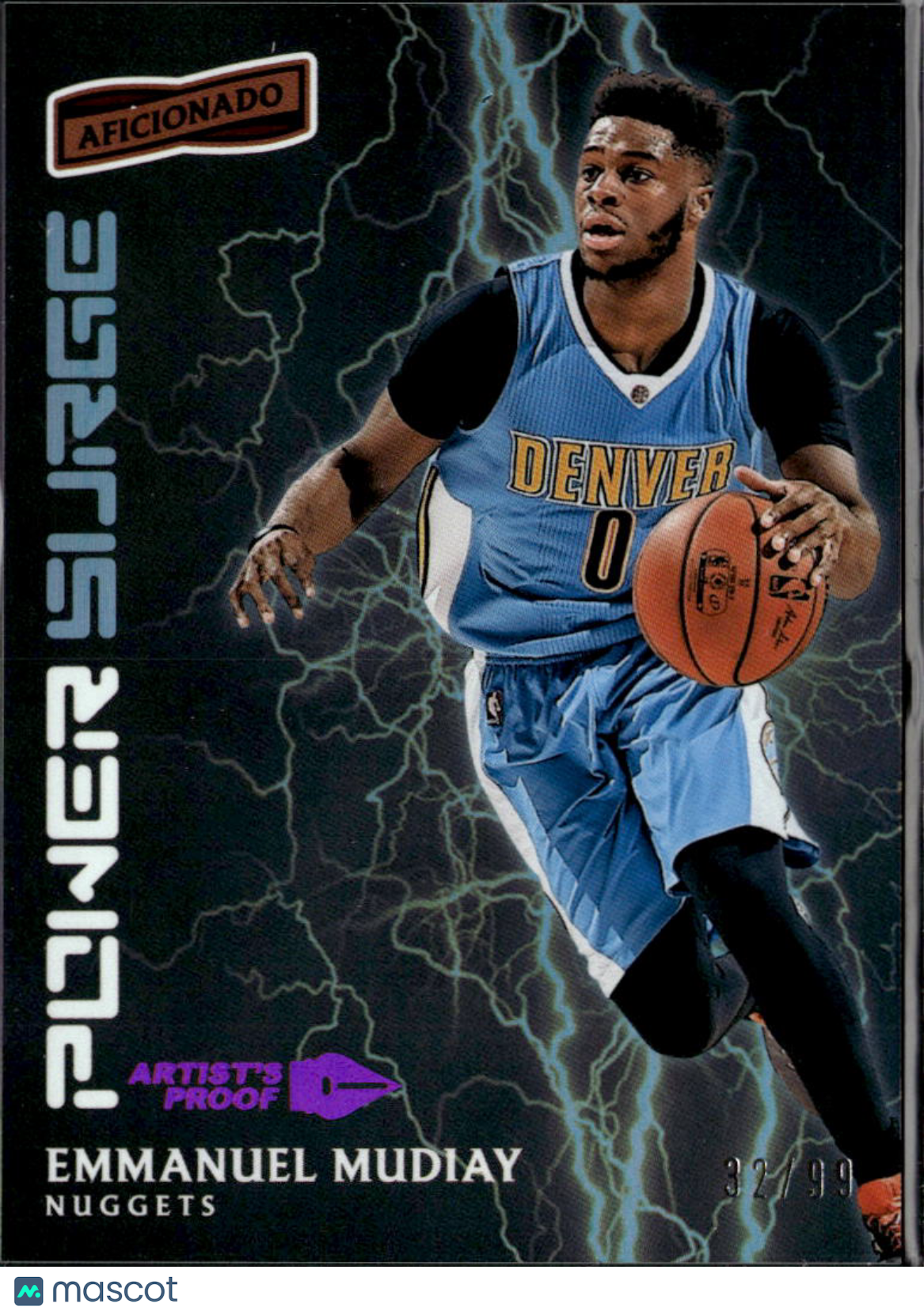 Emmanuel Mudiay 2016-17 Panini Aficionado Artist's Proof 32/99 Denver Nuggets