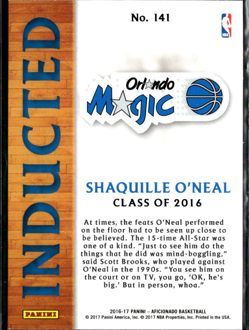 Shaquille O'Neal 2016-17 Panini Aficionado Inducted Orlando Magic