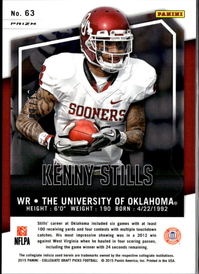 Kenny Stills 2015 Prizm Draft GOLD Prizm 7/10 Oklahoma Sooners