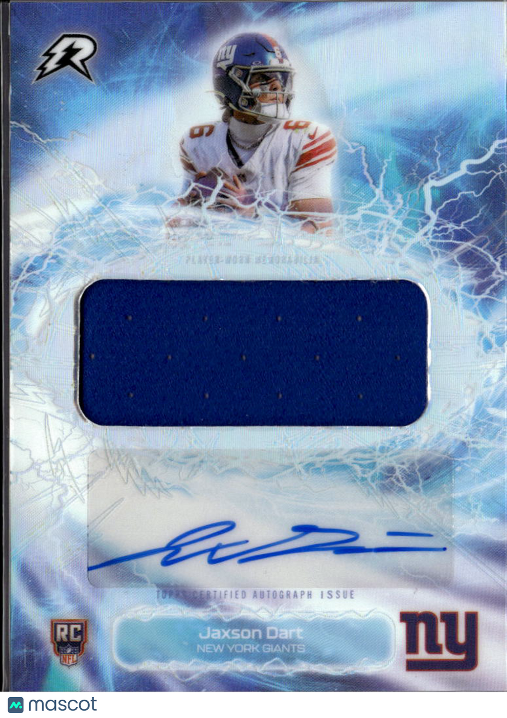 Jaxson Dart 2026 Topps Resurgence Auto Autograph Patch RC New York Giants