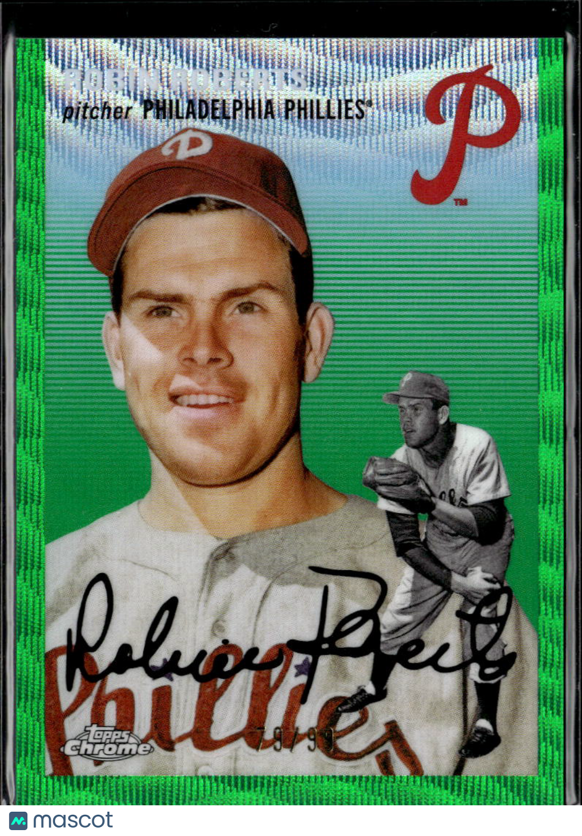 Robin Roberts 2021 Topps Chrome Platinum Green Wave 79/99 Philadelphia Phillies