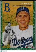Gil Hodges 2023 Topps Chrome Platinum Green Toile Refractor /99 Brooklyn Dodgers
