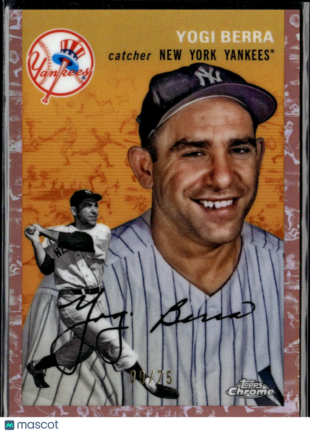 Yogi Berra 2023 Topps Chrome Platinum Rose Gold Toile 9/75 New York Yankees