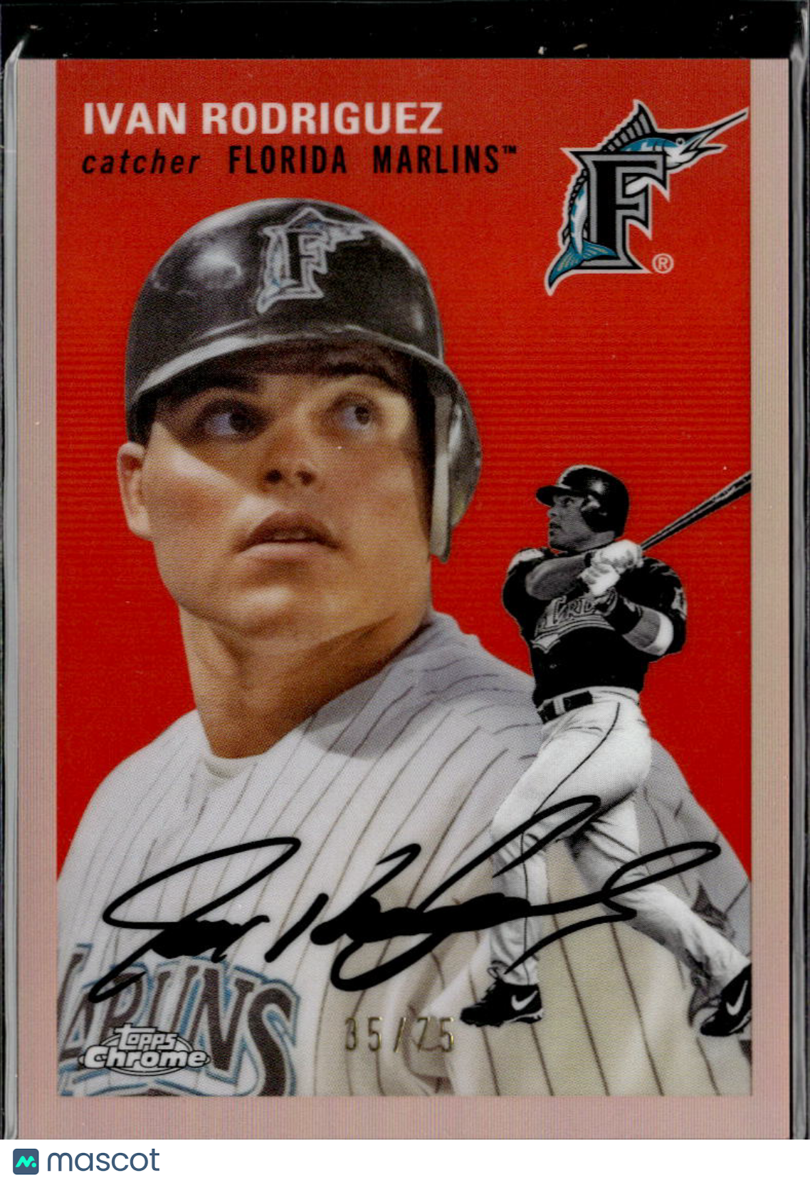Ivan Rodriguez 2023 Topps Chrome Platinum Rose Gold /75 Florida Marlins