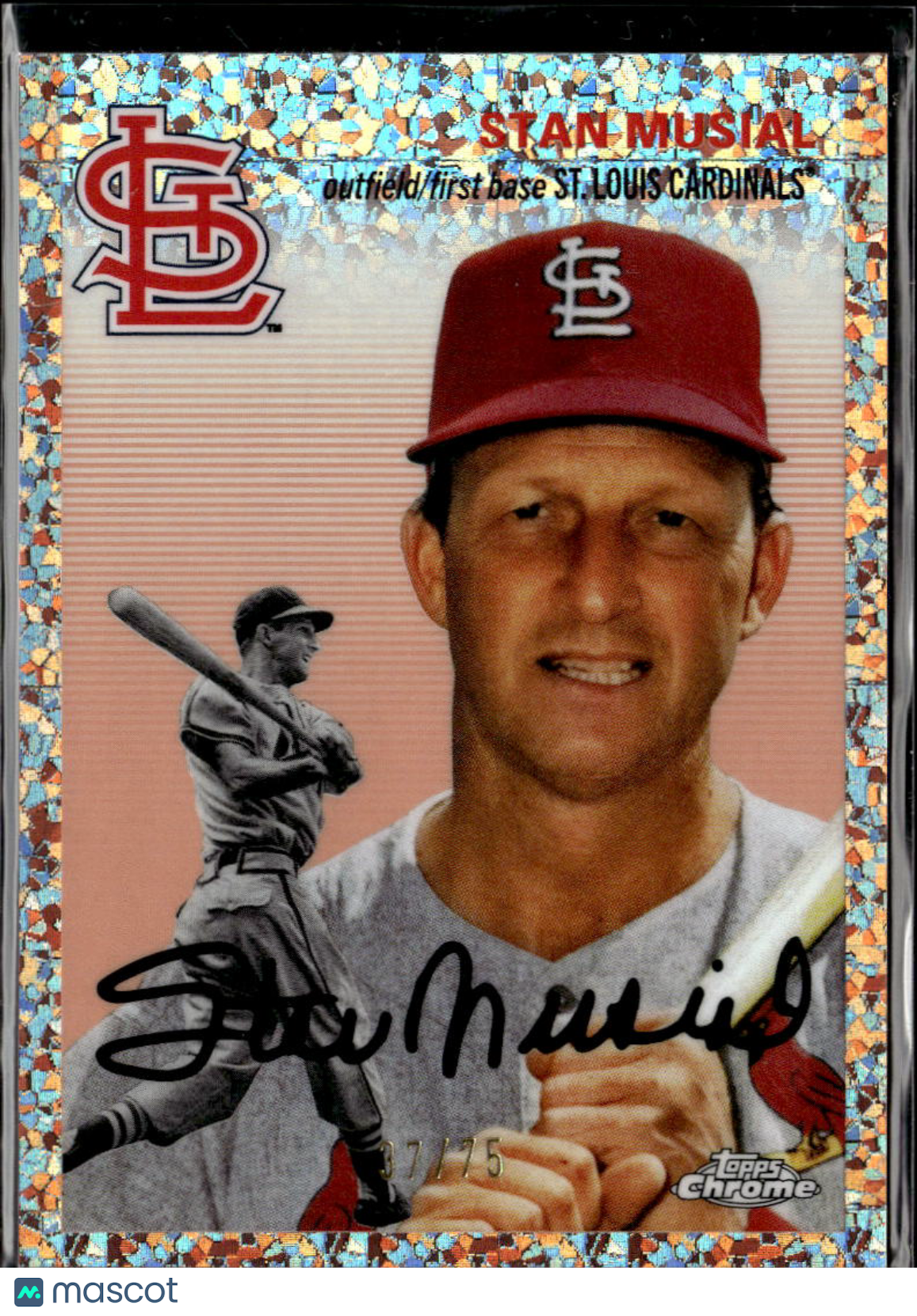 Stan Musial 2023 Topps Chrome Platinum Rose Gold 37/75 St. Louis Cardinals