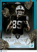 Brock Bowers 2025 Topps Chrome Fortune Aqua Refractor /199 Las Vegas Raiders