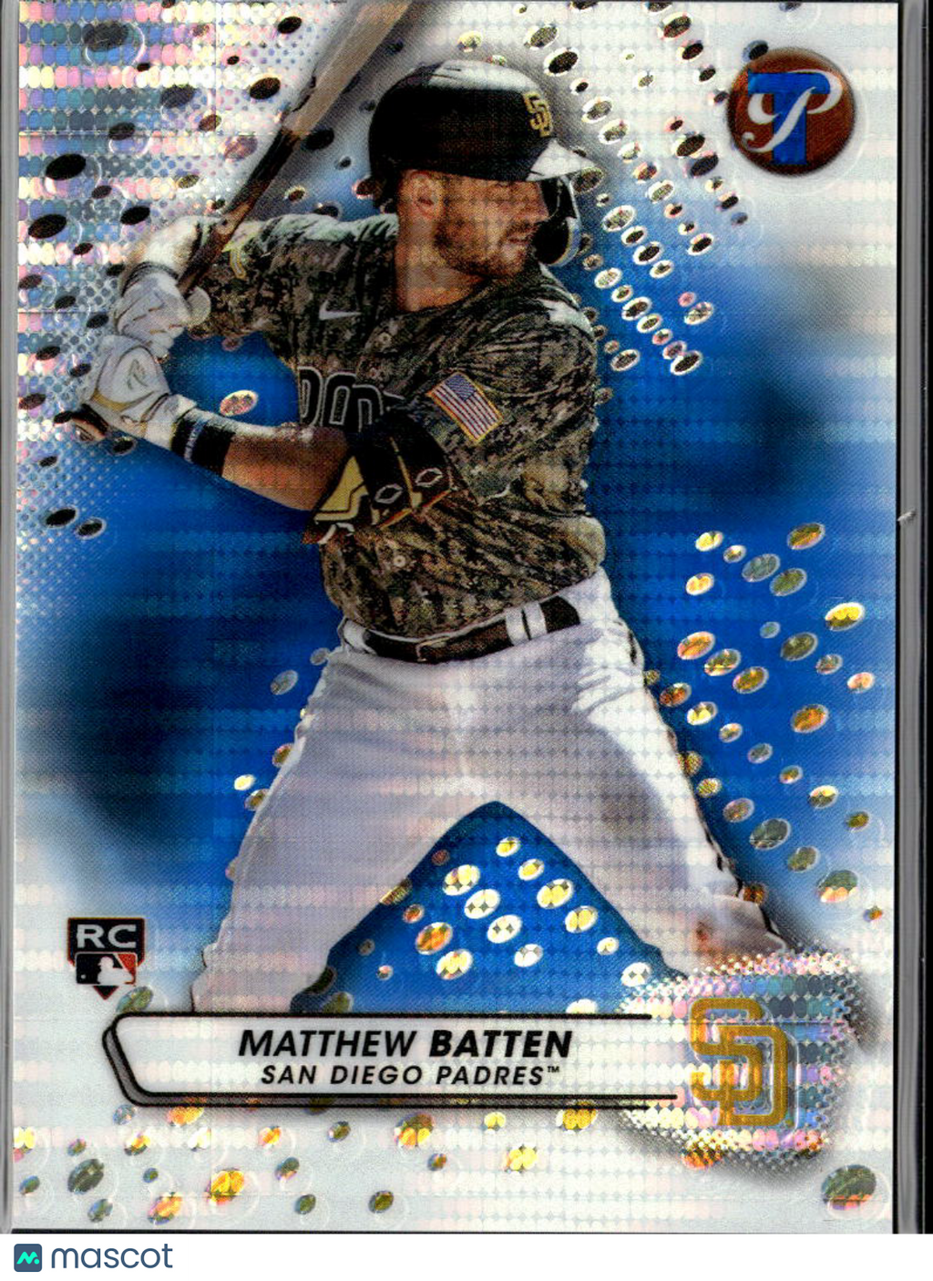 Matthew Batten 2023 Topps Pristine Blue Refractor RC /75 San Diego Padres