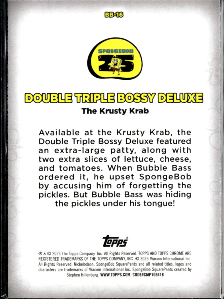 Krusty Krab 2025 Topps Chrome SpongeBob SquarePants #BB-16