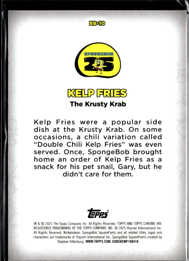 Krusty Krab 2025 Topps Chrome SpongeBob SquarePants #BB-10