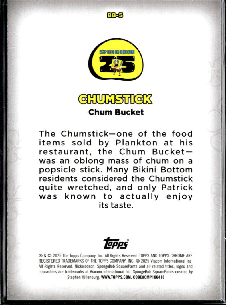 Chum Bucket 2025 Topps Chrome SpongeBob SquarePants #BB-5