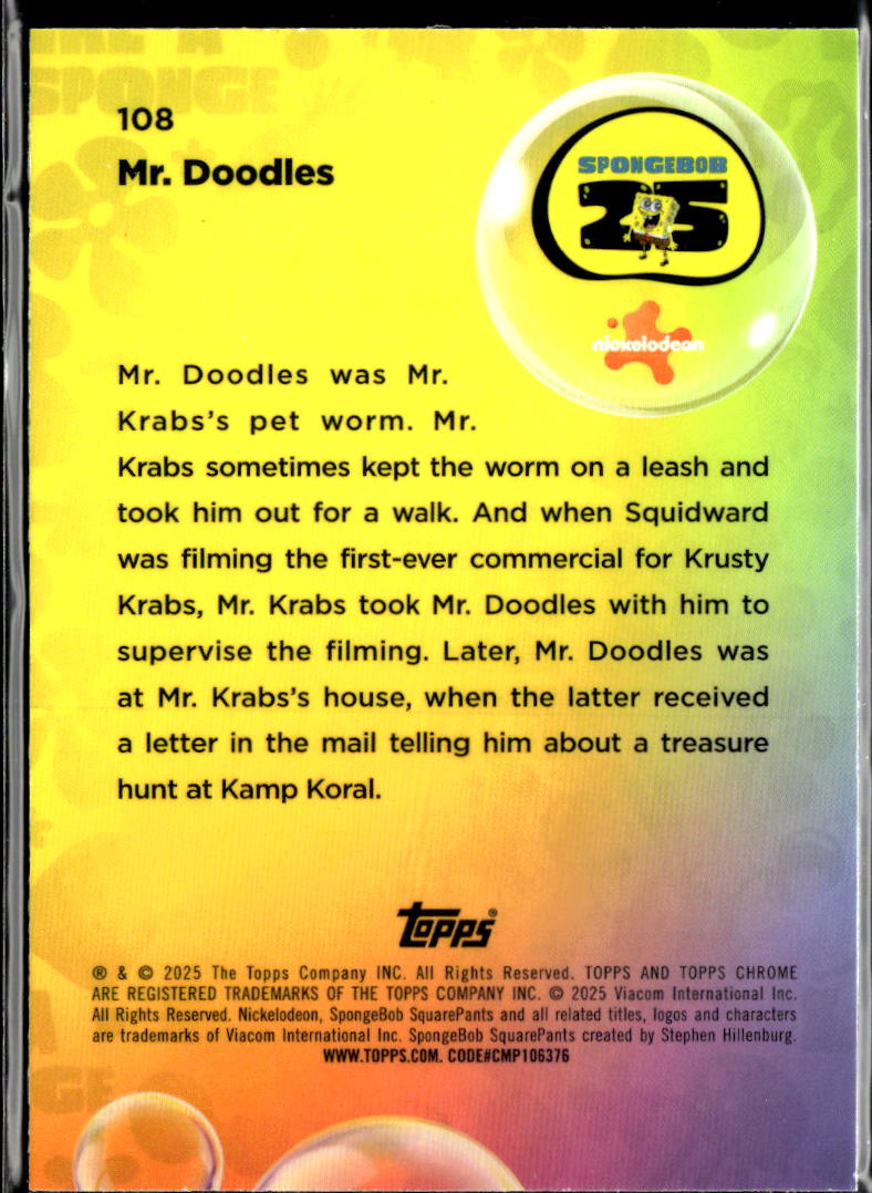 Mr. Doodle 2025 Topps Chrome SpongeBob SquarePants #108