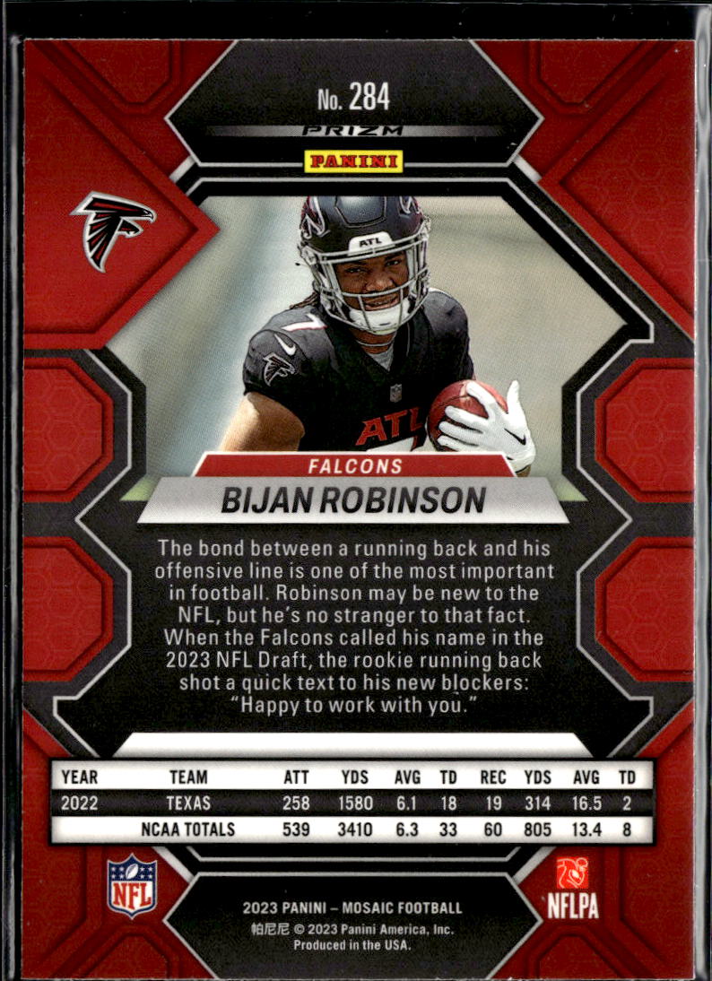 Bijan Robinson 2023 Mosaic Rookie RC Atlanta Falcons