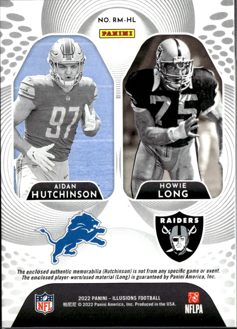 Howie Long Aidan Hutchinson 2022 Illusions Dual Patch RC Detroit Lions Raiders