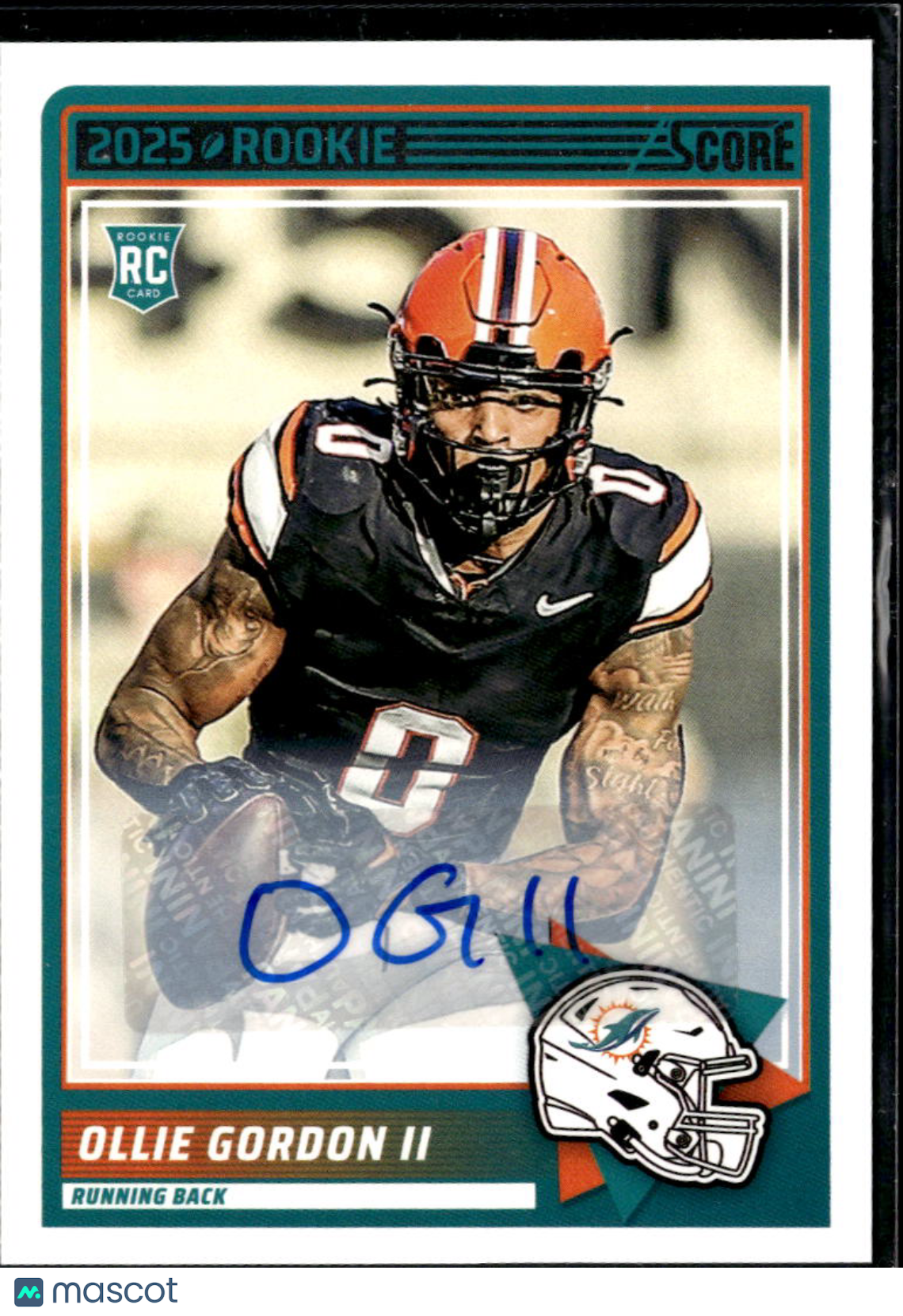 Ollie Gordon II 2025 Score Auto Autograph RC Oklahoma State OSU Miami Dolphins