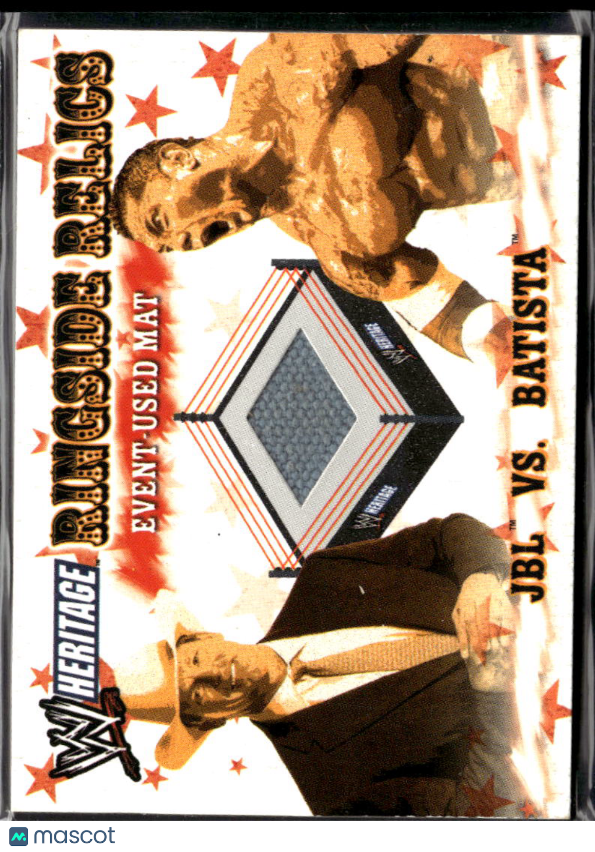 John Bradshaw Layfield Batista 2005 Topps WWE Heritage RIng Patch Memorabilia