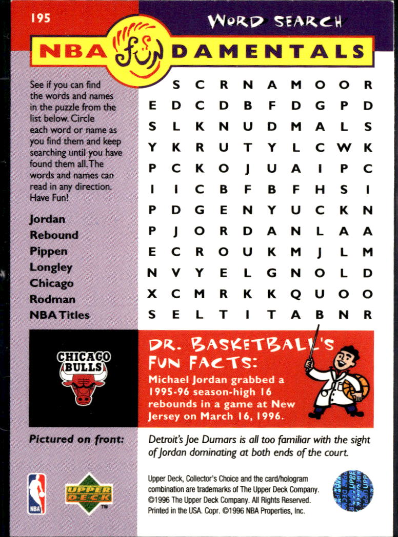 Michael Jordan 1996 Upper Deck Collector's Choice Chicago Bulls