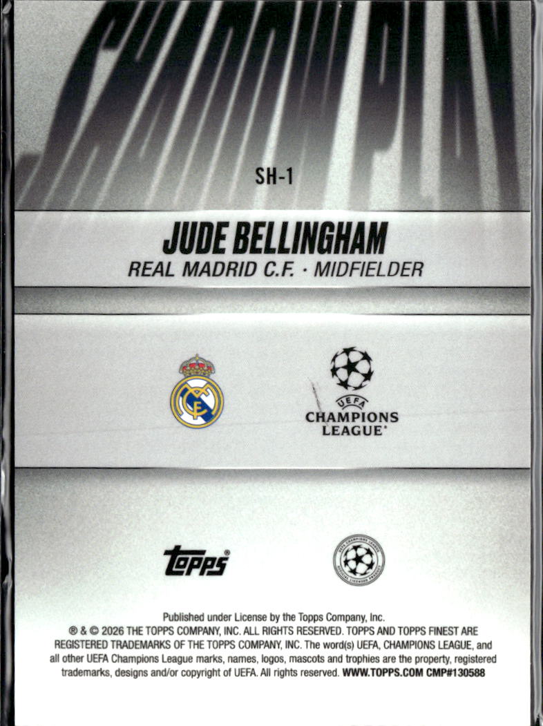 Jude Bellingham 2026 Topps Finest UEFA Shadow Play Real Madrid C.F.