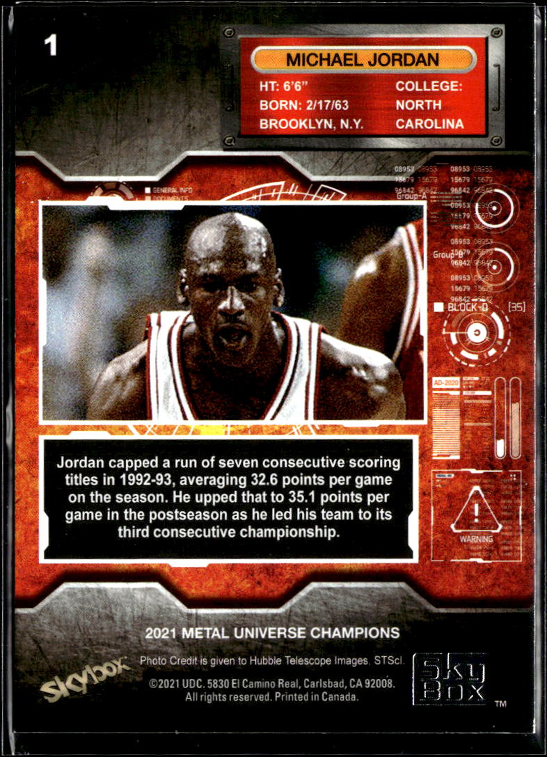 Michael Jordan 2021 SkyBox Metal Universe Champions