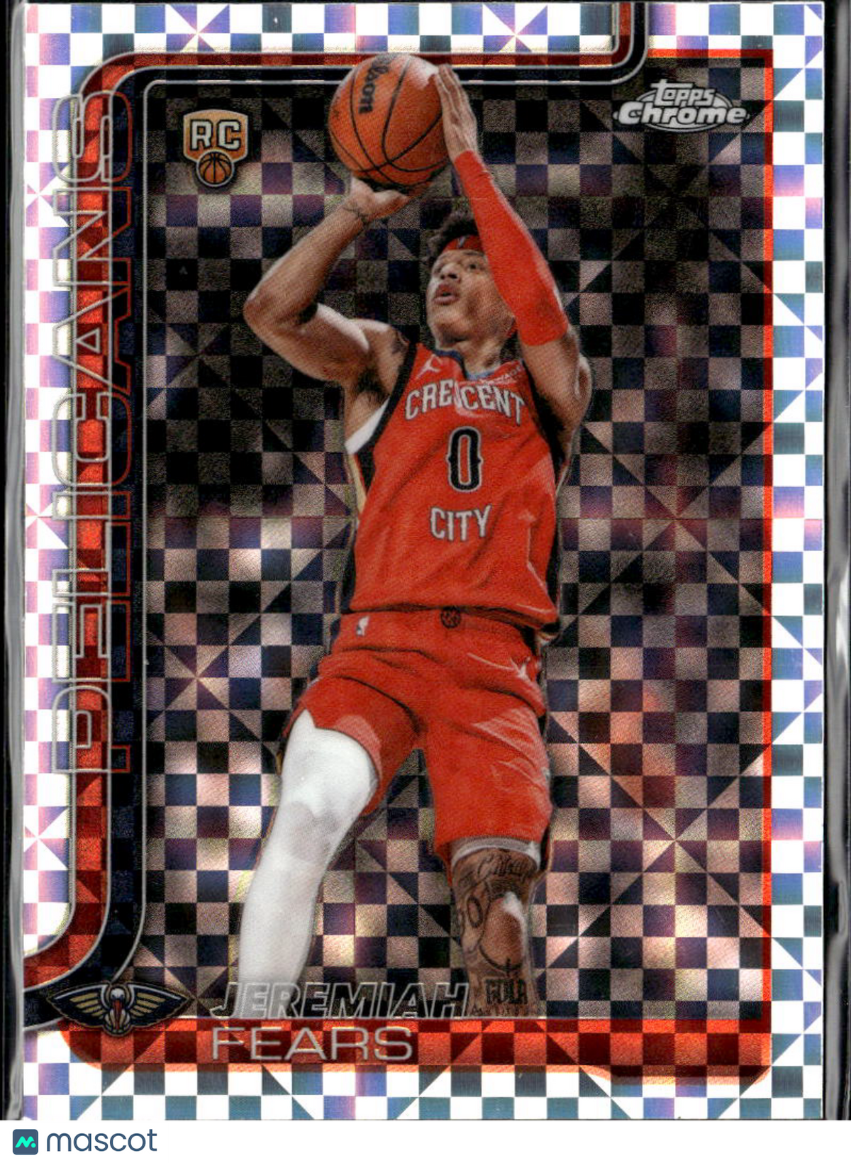 Jeremiah Fears 2026 Topps Chrome RC X-Fractor New Orleans Pelicans
