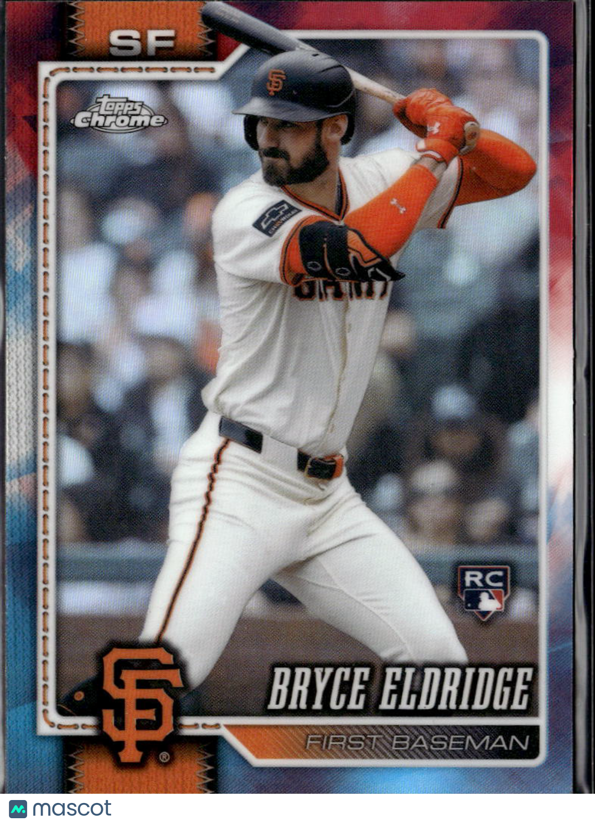 Bryce Eldridge 2026 Topps Chrome RC Red Blue Refractor San Francisco Giants
