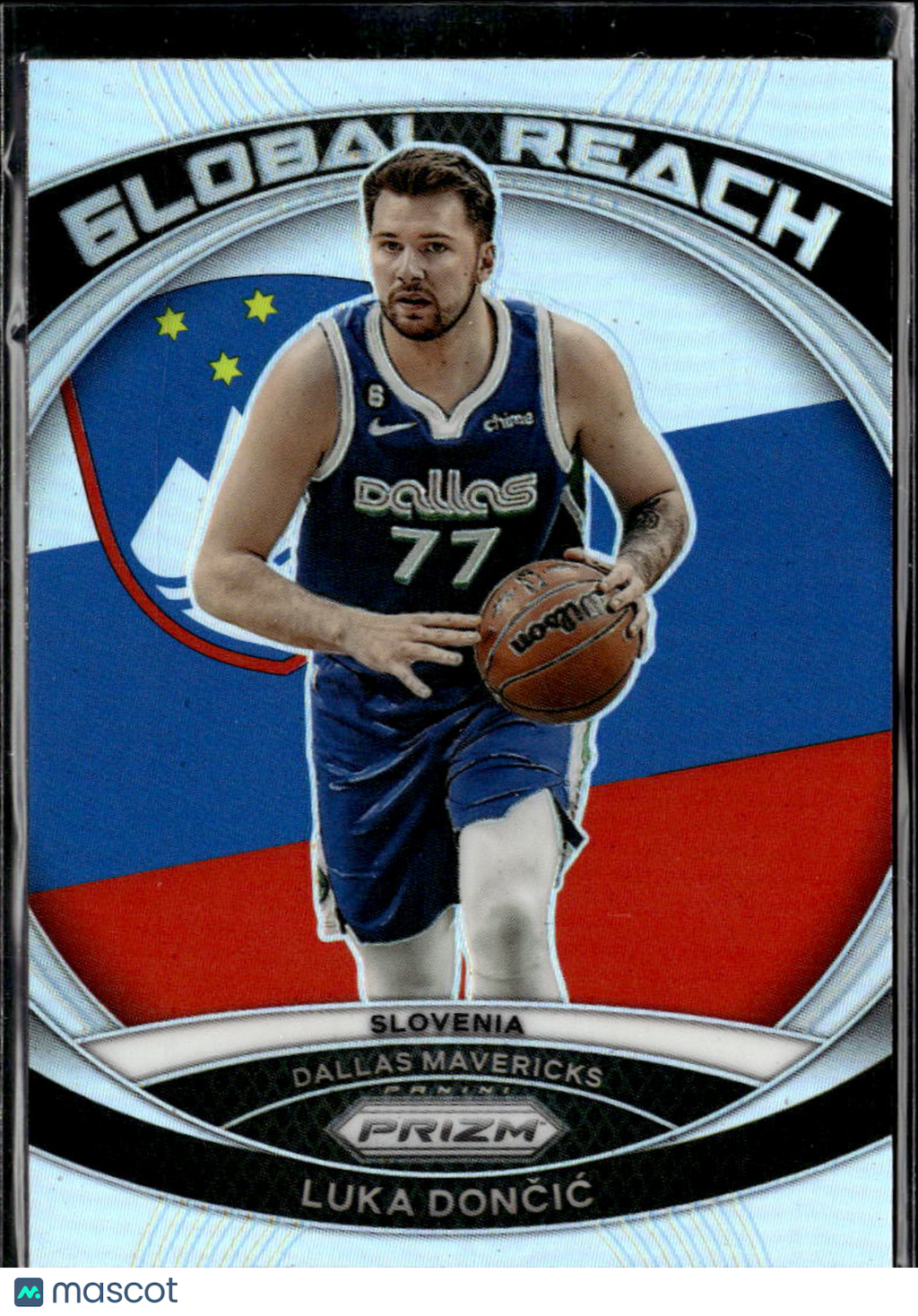 Luka Doncic 2023 Panini Prizm Global Reach Silver Prizm Dallas Mavericks