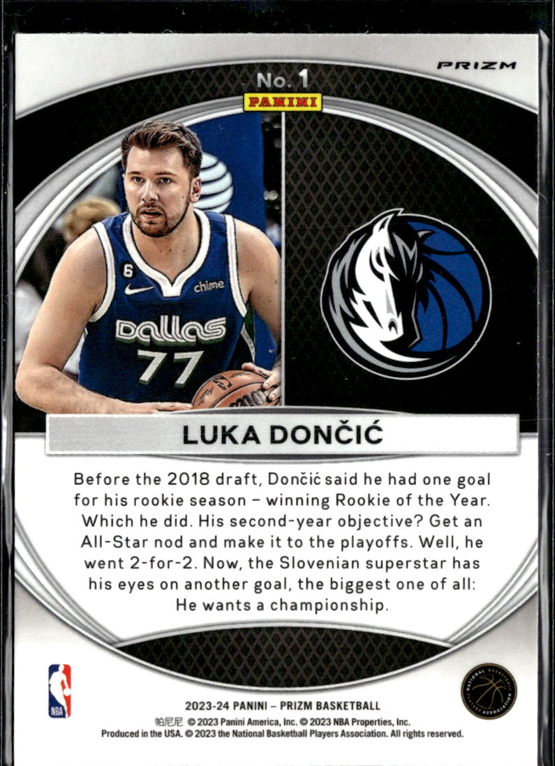 Luka Doncic 2023 Panini Prizm Global Reach Silver Prizm Dallas Mavericks