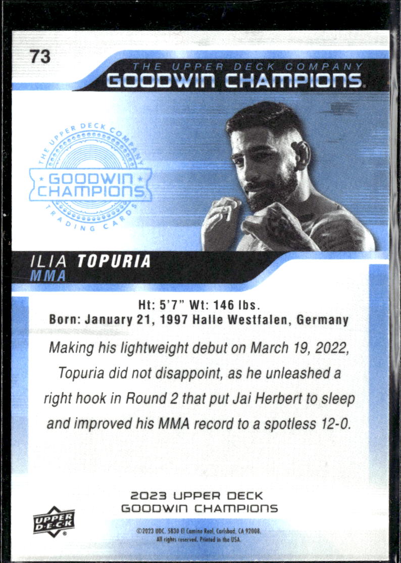 Ilia Topuria 2023 Upper Deck Goodwin Champions Rookie RC UFC MMA
