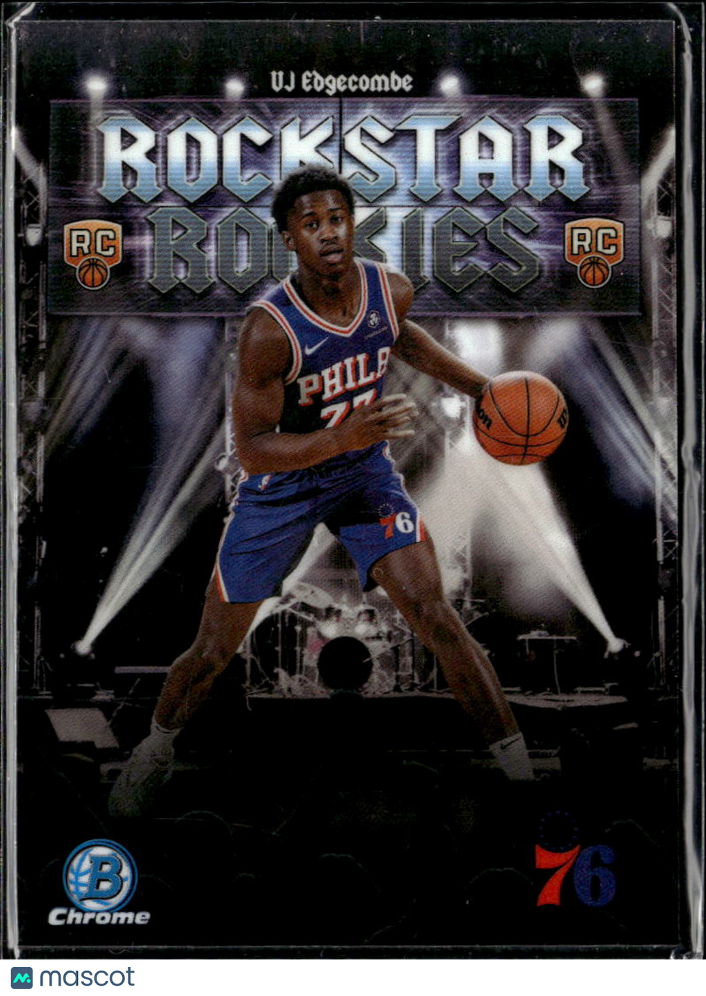 VJ Edgecombe 2025 Bowman Chrome Rockstar Rookies RC Philadelphia 76ers