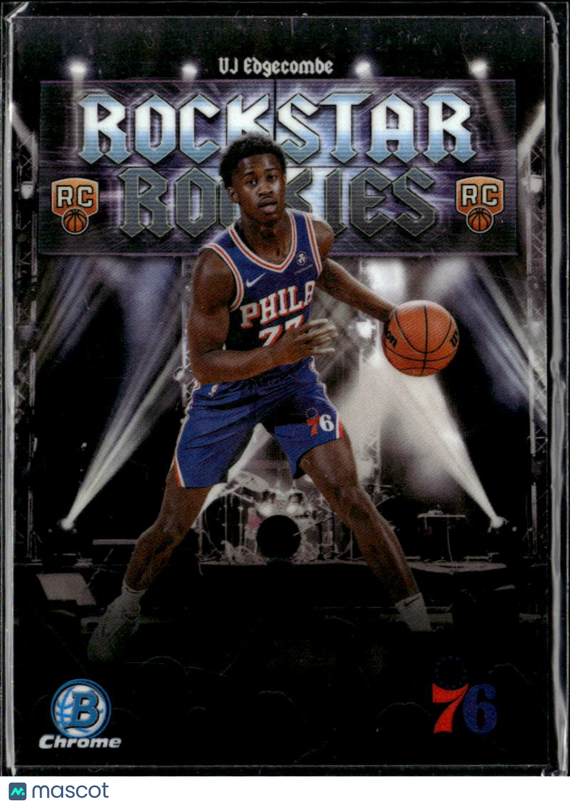 VJ Edgecombe 2025 Bowman Chrome Rockstar Rookies RC Philadelphia 76ers
